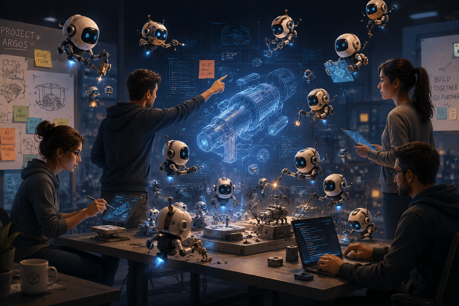 Humans collaborating with AI